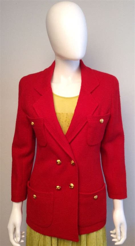 chanel vintage red blazer with sequins|pre owned chanel blazers.